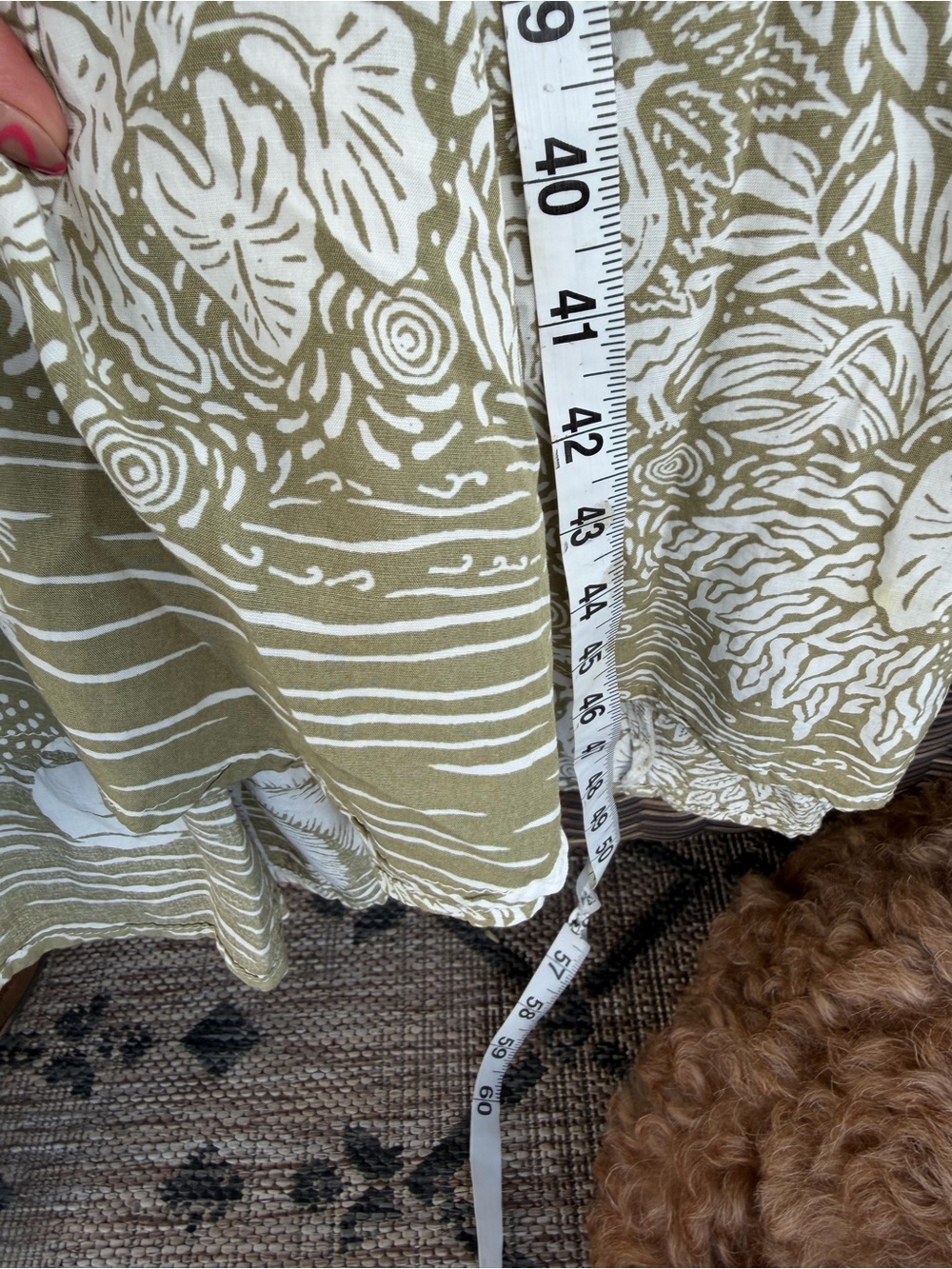 Women's Olive Green tropical Printed Midi Dress from H&M Desmond & Dempsey - Picture 5 of 6
